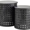 Crestview Collection Canyon 2-Piece Black Round End Table Set -Crestview Shop 0e625388 b9ea 47c5 90a5 fefe10ff57ad