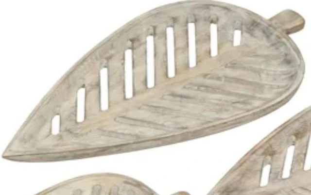 Crestview Collection Palmetto 3-Piece Off-White Bowl 4 Crestview Collection Palmetto 3-Piece Off-White Bowl - Image 2