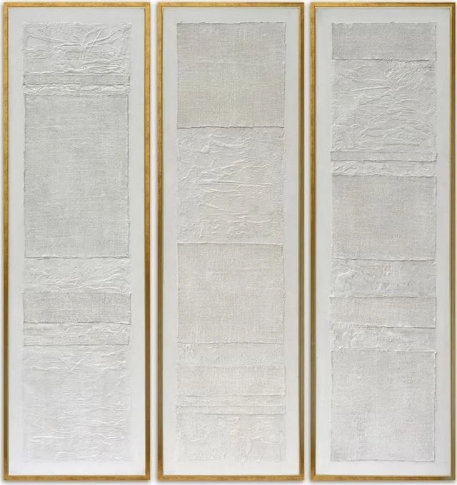 Crestview Collection Emery 3-Piece Gold/White Wall Art Set 3 Crestview Collection Emery 3-Piece Gold/White Wall Art Set