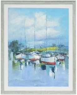 Crestview Collection Chesapeake Blue/Off-White Wall Art