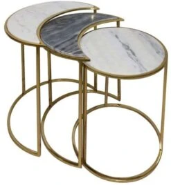 Crestview Collection Astronomy 3-Piece White Marble Top Nesting Table Set With Gold Base -Crestview Shop 180eca63 1f54 45f4 afd0 af4418495d00