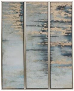 Crestview Collection 3-Piece Beige/Light Gray Wall Art Set