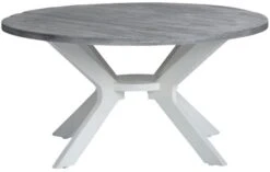 Crestview Collection Gray Round Cocktail Table With White Base