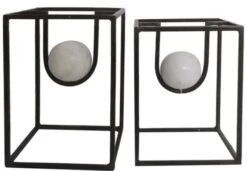 Crestview Collection Eton Architectural 2-Piece Black Sculpture