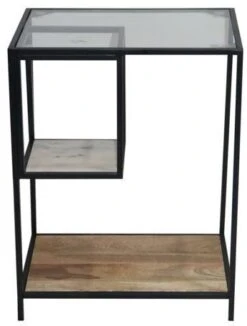 Crestview Collection Downing Glass Top Chairside Table With Black Frame -Crestview Shop 22377c40 762c 4399 b171 ef42cc0fe2db