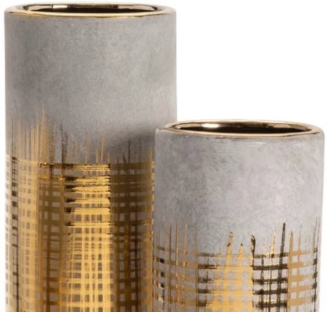 Crestview Collection Beacon 3-Piece Glazed Cylinder Vases Set 4 Crestview Collection Beacon 3-Piece Glazed Cylinder Vases Set - Image 2