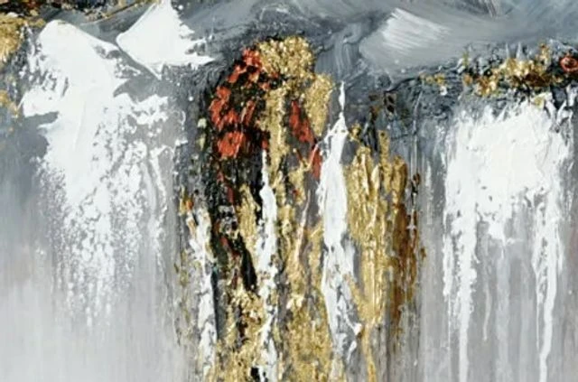 Crestview Collection Drizzling Tones Gray/Gold Wall Art 4 Crestview Collection Drizzling Tones Gray/Gold Wall Art - Image 2