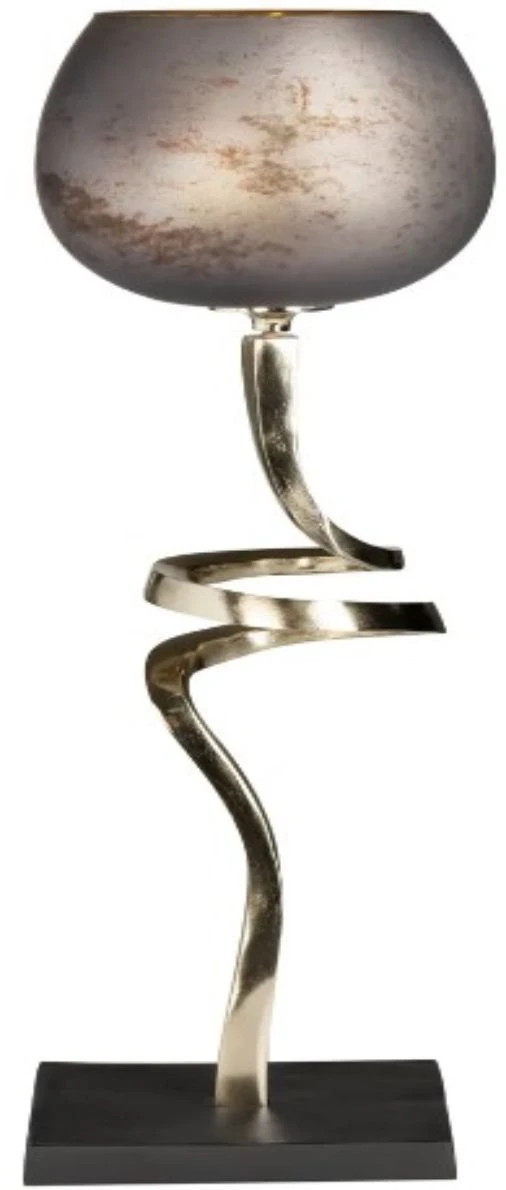 Crestview Collection Aubergine Silver Medium Sculptural Trumpet Votive Holder 4 Crestview Collection Aubergine Silver Medium Sculptural Trumpet Votive Holder - Image 2