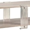 Crestview Collection Pleasant Hill Light Grey Cocktail Table With Nickel Base -Crestview Shop 25d8301a 1ca8 4468 bf20 a93d06e5b79c