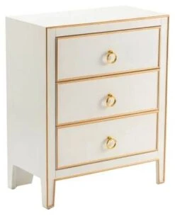 Crestview Collection Phoebe White And Gold Chest