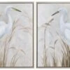 Crestview Collection Beachin' Egrets 2-Piece Hand Finished Wall Art Set