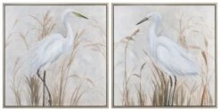 Crestview Collection Beachin' Egrets 2-Piece Hand Finished Wall Art Set