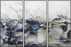 Crestview Collection Sorelle 3-Piece Black/Gray/Off-White Wall Art Set