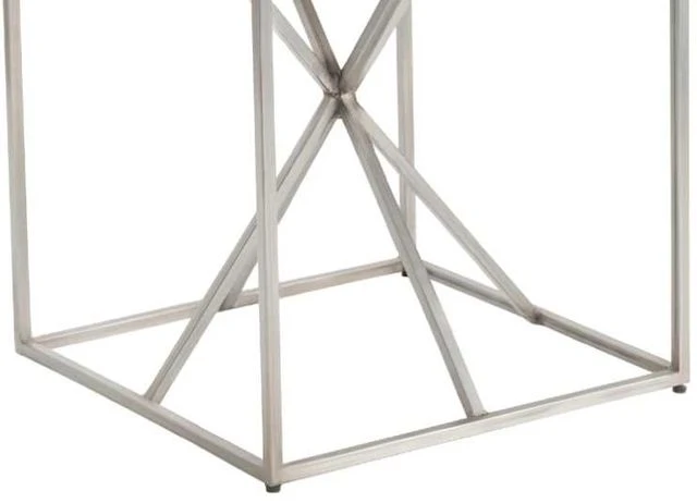 Crestview Collection Bengal Manor Asterisk Light Brown End Table With Silver Base 5 Crestview Collection Bengal Manor Asterisk Light Brown End Table With Silver Base - Image 3