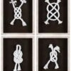 Crestview Collection Double Knotted 4-Piece Dimensional Wall Art