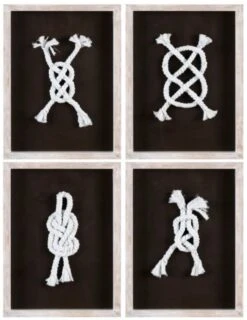 Crestview Collection Double Knotted 4-Piece Dimensional Wall Art