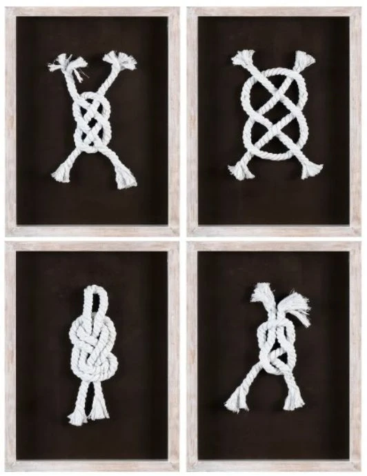 Crestview Collection Double Knotted 4-Piece Dimensional Wall Art 3 Crestview Collection Double Knotted 4-Piece Dimensional Wall Art