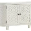 Crestview Collection Hawthorne Estate White Curved Fretwork Credenza
