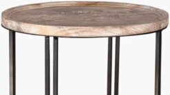 Crestview Collection Blake Brown Round End Table With Black Base -Crestview Shop 30a64af8 a7cf 4fc7 8ed3 0b572f55ce48