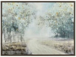 Crestview Collection Teal Scape Gray/Light Blue/Light Gray Wall Art