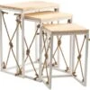 Crestview Collection St. Augustine 3-Piece Natural Nesting Table Set With White Base -Crestview Shop 39106ab2 13c3 4b03 b047 3de594b03cc0