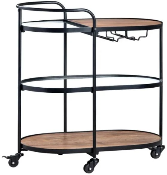 Crestview Collection Jaxon Black Bar Cart 2 Crestview Collection Jaxon Black Bar Cart