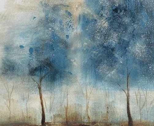 Crestview Collection Lush Lands Blue/Gold/Gray Wall Art 4 Crestview Collection Lush Lands Blue/Gold/Gray Wall Art - Image 2