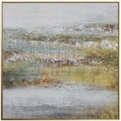 Crestview Collection Genesis Dark Yellow/Light Gray Wall Art