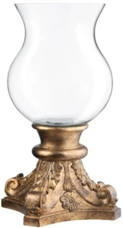 Crestview Collection Elise Gold Gilded Hurricane Candleholder