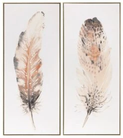 Crestview Collection Bari 2-Piece Beige/Gray Wall Art Set