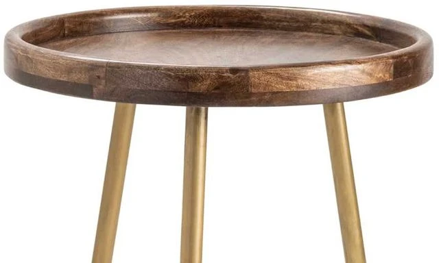 Crestview Collection Bengal Manor Silva Medium Brown Accent Table With Brass Base 4 Crestview Collection Bengal Manor Silva Medium Brown Accent Table With Brass Base - Image 2