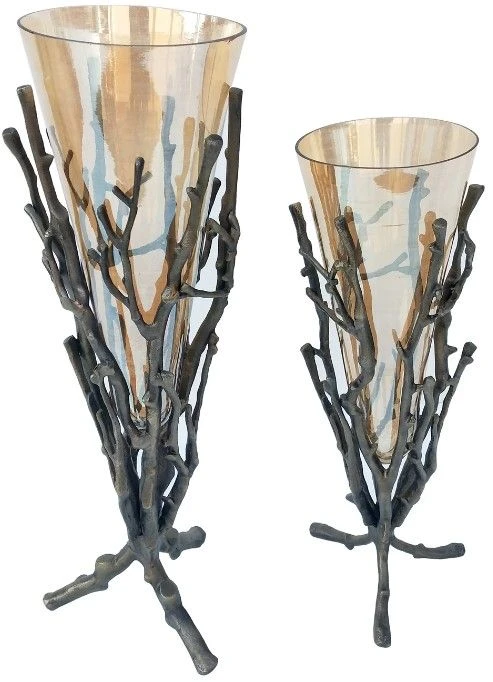 Crestview Collection Mailie 2-Piece Bronze/Gunmetal Vase Set 3 Crestview Collection Mailie 2-Piece Bronze/Gunmetal Vase Set