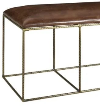 Crestview Collection Bengal Manor Dimpled Iron And Leather Bench 4 Crestview Collection Bengal Manor Dimpled Iron And Leather Bench - Image 2
