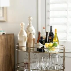 Crestview Collection Cadence Gold Small Bottle With Ball Stopper -Crestview Shop 4f58d1e7 eb52 43d1 97f4 996c34381158