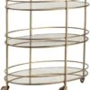 Crestview Collection Waterford Gold Oval Bar Cart
