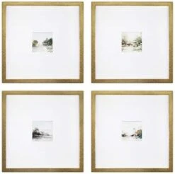 Crestview Collection Rosa 4-Piece White Wall Art Set