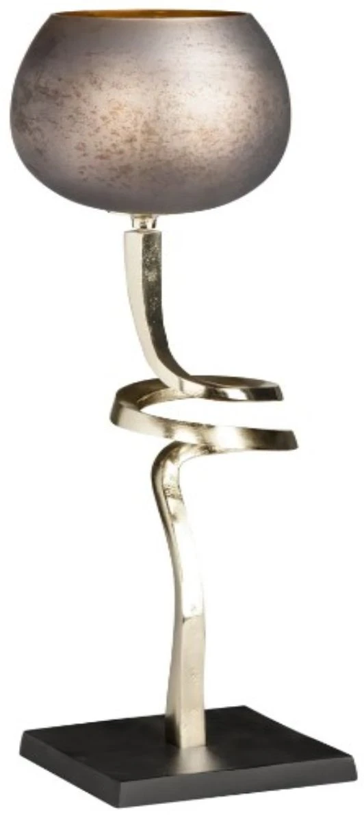 Crestview Collection Aubergine Silver Medium Sculptural Trumpet Votive Holder 3 Crestview Collection Aubergine Silver Medium Sculptural Trumpet Votive Holder