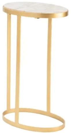 Crestview Collection Victoria White Oval Martini Table With Gold Base