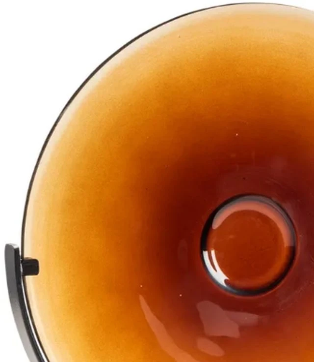 Crestview Collection Miramar Bronze Short Amber Blown Glass Disc With Stand 4 Crestview Collection Miramar Bronze Short Amber Blown Glass Disc With Stand - Image 2