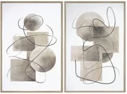 Crestview Collection Sheridan 2-Piece Beige/White Wall Art Set