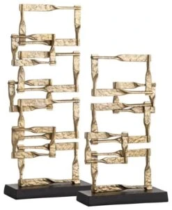 Crestview Collection Structure Gold Sculpture
