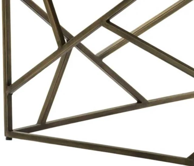 Crestview Collection Bengal Manor Wyndham Dark Brown Cocktail Table With Brass Base 4 Crestview Collection Bengal Manor Wyndham Dark Brown Cocktail Table With Brass Base - Image 2