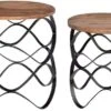Crestview Collection Bengal Manor Townsend 2-Piece Brown Accent Table Set With Black Base