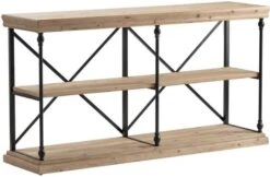 Crestview Collection La Salle Natural Console Table With Black Frame