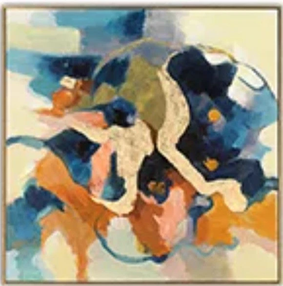 Crestview Collection Pomona Trio 3-Piece Blue/Yellow Wall Art Set 5 Crestview Collection Pomona Trio 3-Piece Blue/Yellow Wall Art Set - Image 3