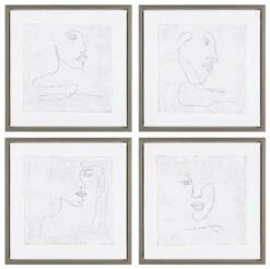 Crestview Collection Silver Expressions 4-Piece Hand Finished Wall Art Set