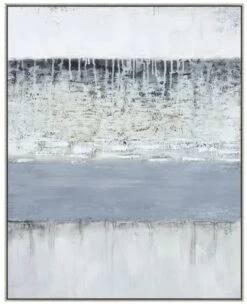 Crestview Collection Blue Suede Light Blue/Silver/White Wall Art