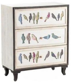 Crestview Collection Birds On A Wire Painted Chest