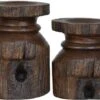Crestview Collection Barn Post 2-Piece Dark Brown Candleholder Set -Crestview Shop 86de508d 3929 469f 899d 16e2d4f4dafb