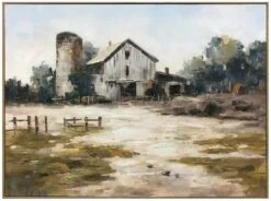 Crestview Collection Miles Beige/Dark Green/Light Blue/Light Gray Wall Art